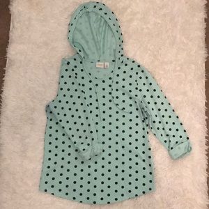 Teal Polka-dot hoodie